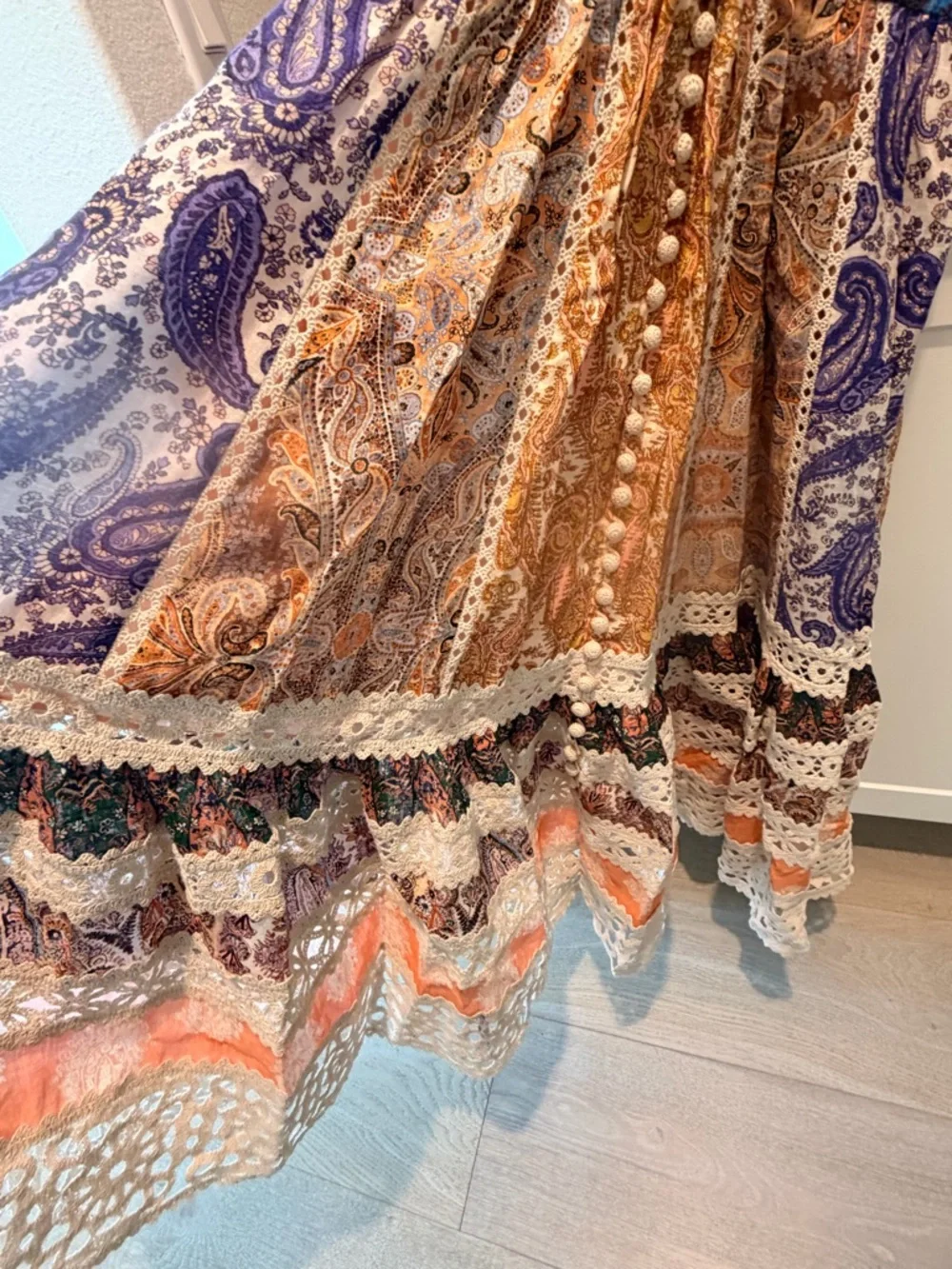Zimmermann Multi-Color Paisley Patchwork Long-Sleeve Maxi Dress - Picture 5 of 7